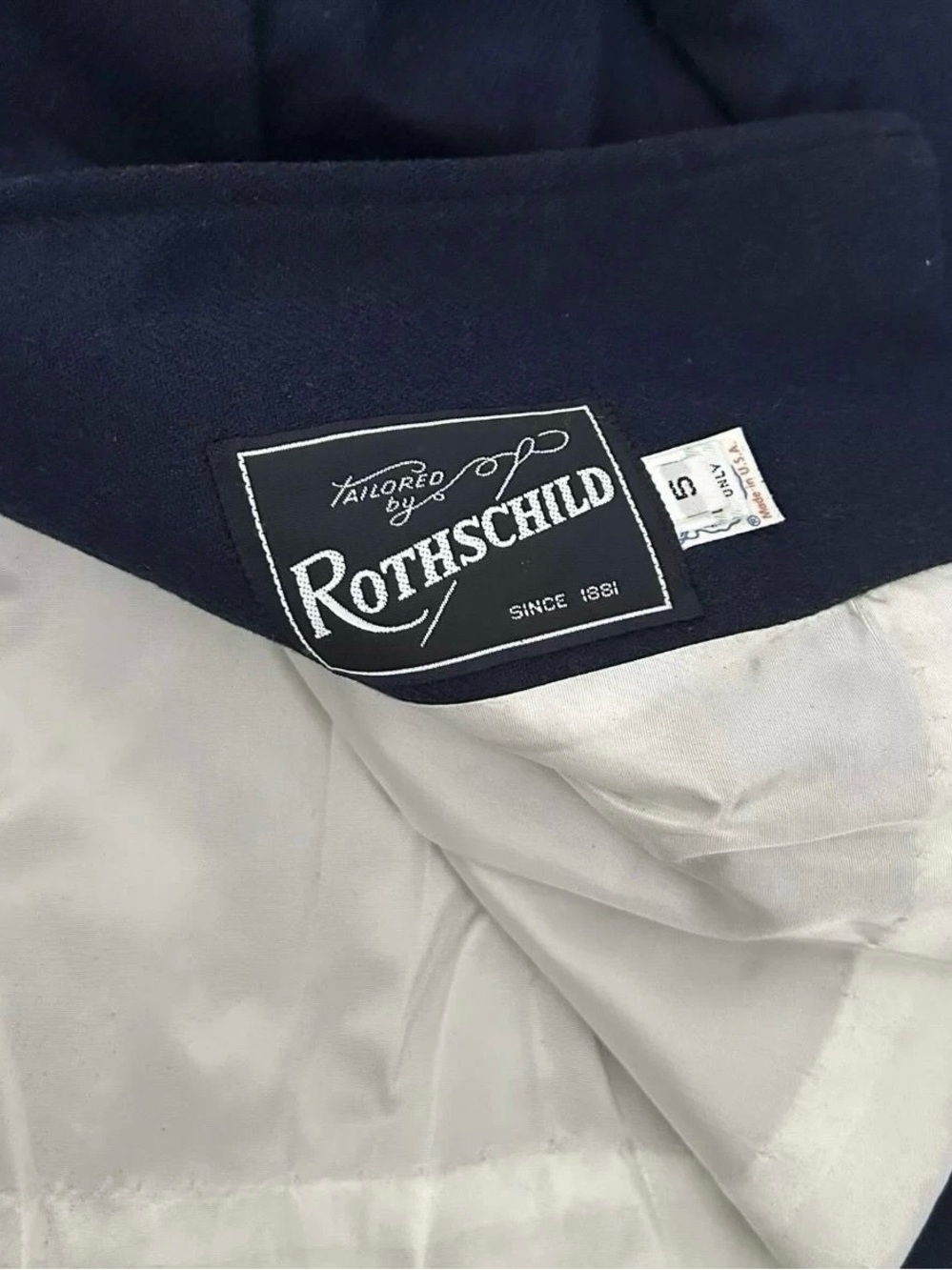 Girl’s Tailored By Rothschild Navy Blue Wool Formal Coat Size 5 - Picture 5 of 5